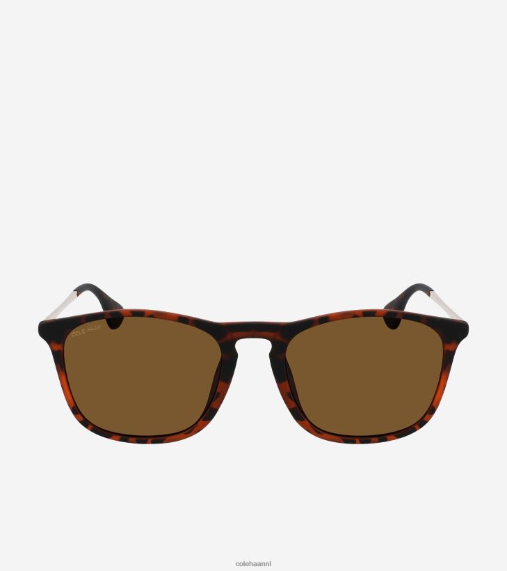 retro vierkante zonnebril Heren schildpad afdrukken Cole Haan accessoires 6H6J6F583