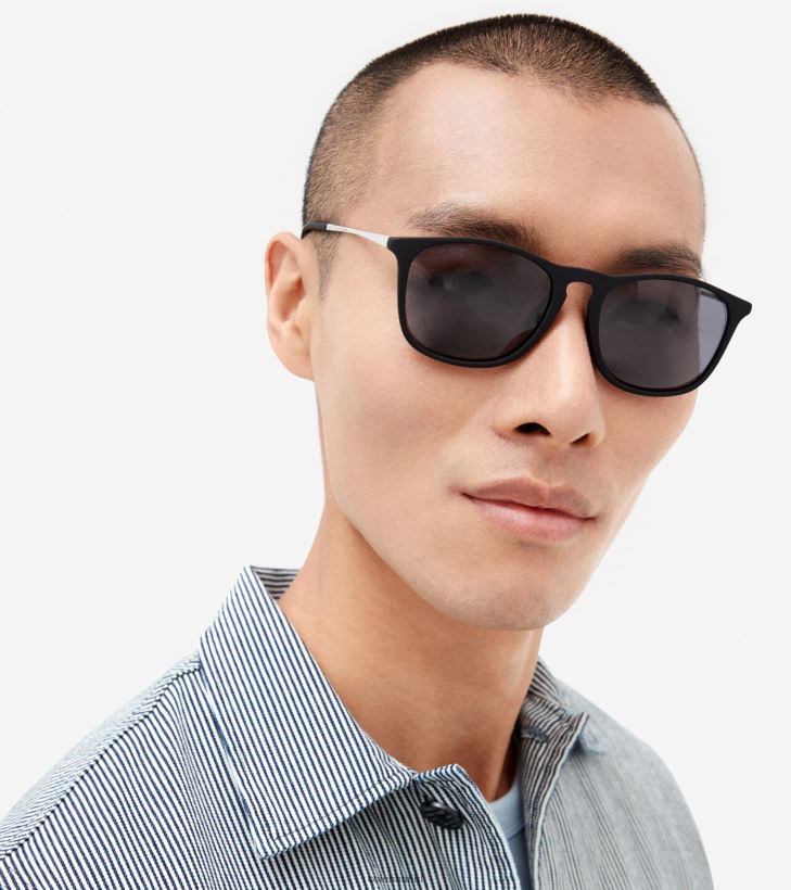 retro vierkante zonnebril Heren zwart Cole Haan accessoires 6H6J6F582