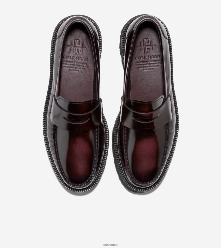 amerikaanse klassiekers penny loafer Heren diep bordeaux-zwart Cole Haan schoenen 6H6J6F376