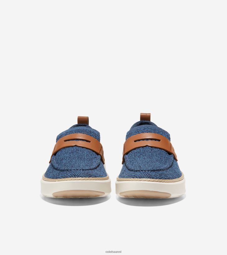 grandpro topspin penny loafer Heren vaandrig blauw stitchlite-british tan Cole Haan schoenen 6H6J6F322