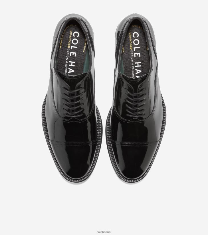 moderne klassiekers cap toe oxford Heren zwart patent Cole Haan schoenen 6H6J6F402