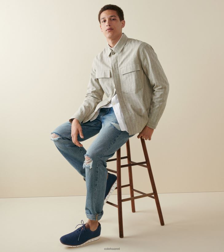 zerogrand vleugeltip oxford Heren marineblauw stitchlite-ivoor Cole Haan schoenen 6H6J6F428