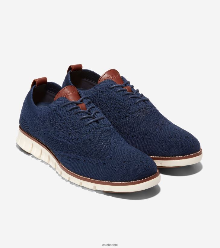 zerogrand vleugeltip oxford Heren marineblauw stitchlite-ivoor Cole Haan schoenen 6H6J6F428