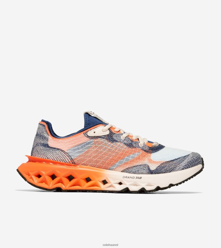 5.zerogrand borduur hardloopschoen Heren vaandrig blauw-nectarine-ivoor Cole Haan schoenen 6H6J6F460