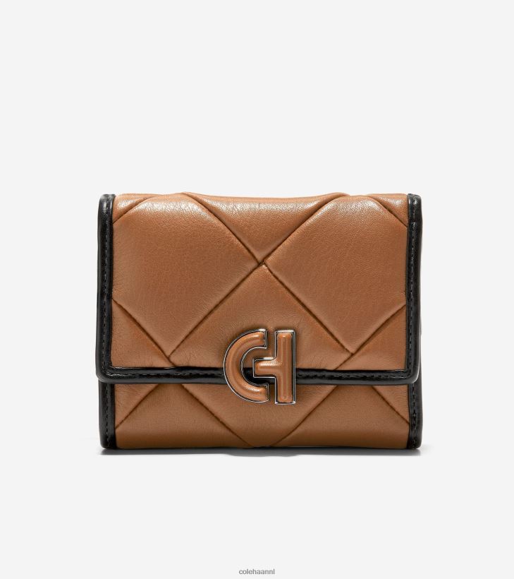 Bryant driebladige portemonnee vrouwen caramel-zwart Cole Haan accessoires 6H6J6F498