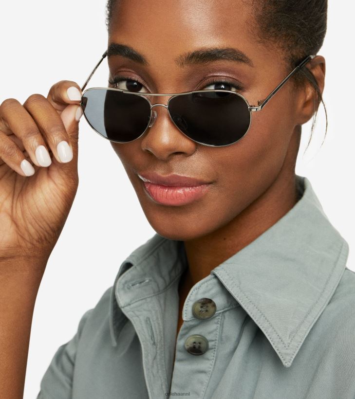 klassieke pilotenzonnebril vrouwen zilver Cole Haan accessoires 6H6J6F529