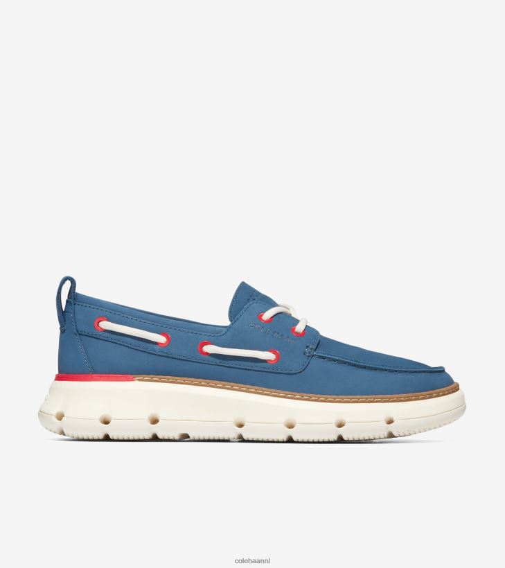 4.zerogrand regatta bootschoen vrouwen vlag blauw-vurig rood-ivoor Cole Haan schoenen 6H6J6F19
