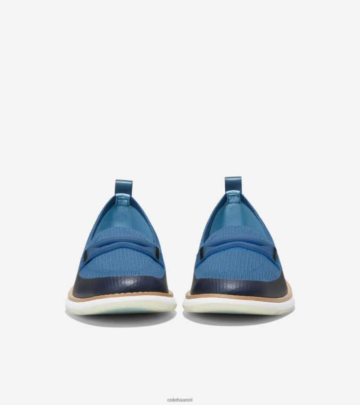 4.zerogrande loafer vrouwen blauw brei-optiek wit stitchlite Cole Haan schoenen 6H6J6F133