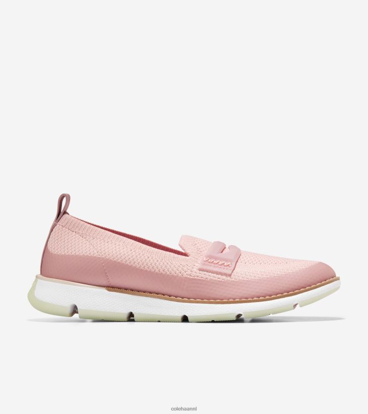 4.zerogrande loafer vrouwen roze rook brei-wit stitchlite Cole Haan schoenen 6H6J6F134
