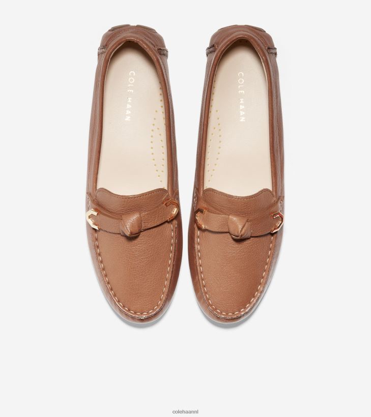 Evelyn Bow bestuurder vrouwen pecannoot leer Cole Haan schoenen 6H6J6F69
