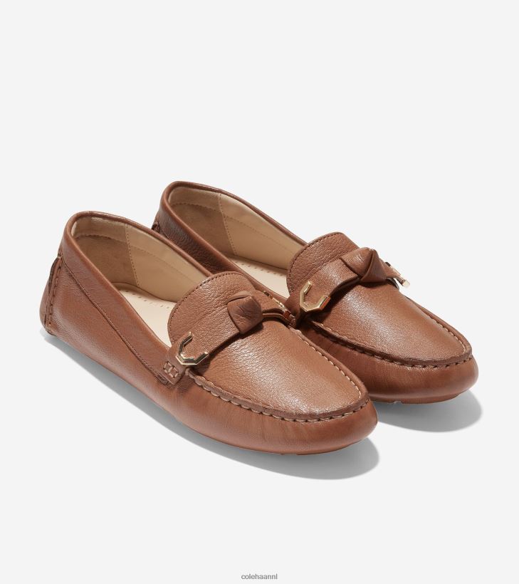 Evelyn Bow bestuurder vrouwen pecannoot leer Cole Haan schoenen 6H6J6F69
