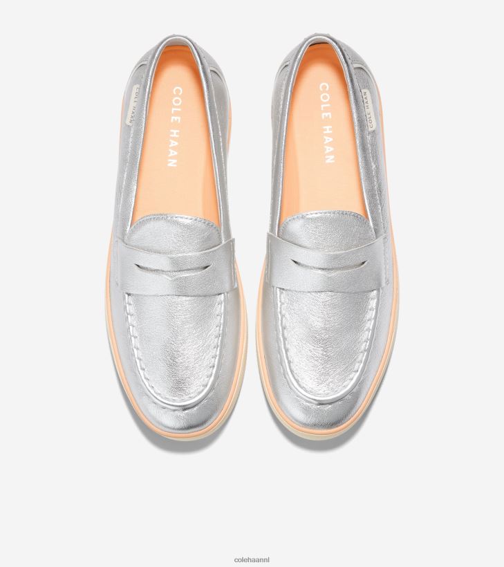 nantucket 2.0 penny loafer vrouwen zilver metallic-ivoor Cole Haan schoenen 6H6J6F94