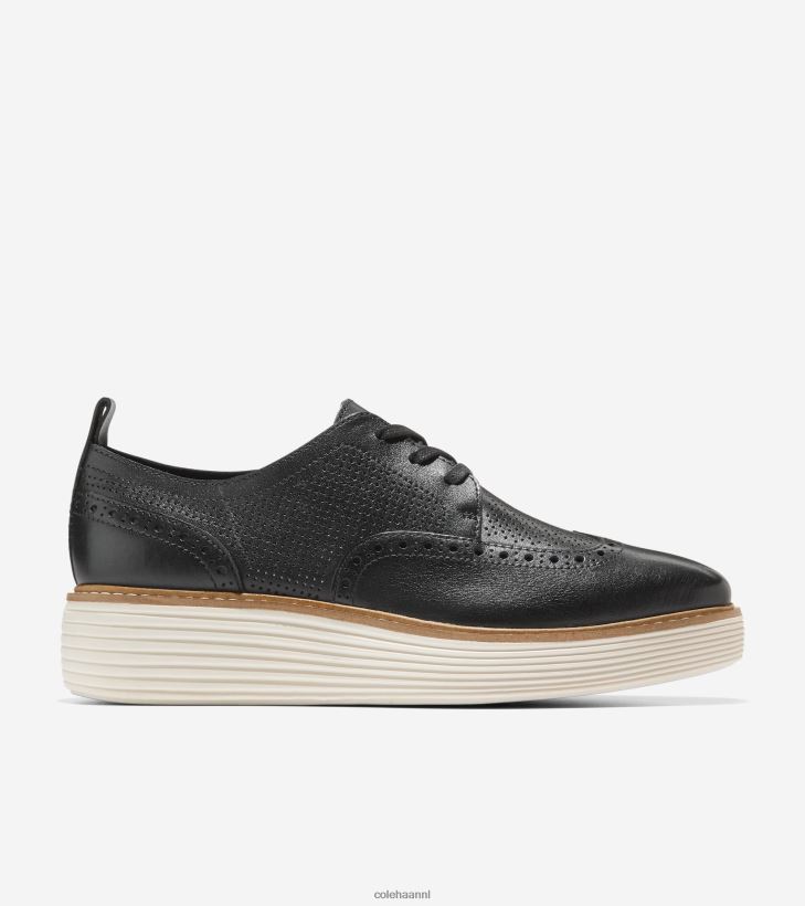 originalgrand platform vleugeltip oxford vrouwen zwart-ivoor Cole Haan schoenen 6H6J6F166