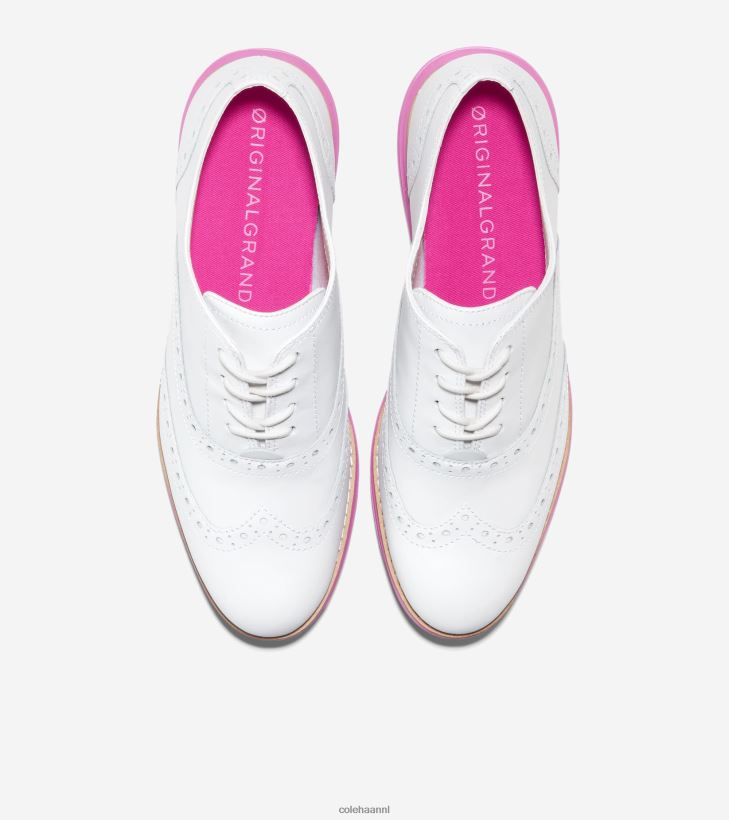 originele grote vleugeltip oxford vrouwen optische wit-cyclamen Cole Haan schoenen 6H6J6F233