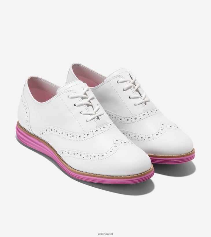 originele grote vleugeltip oxford vrouwen optische wit-cyclamen Cole Haan schoenen 6H6J6F233