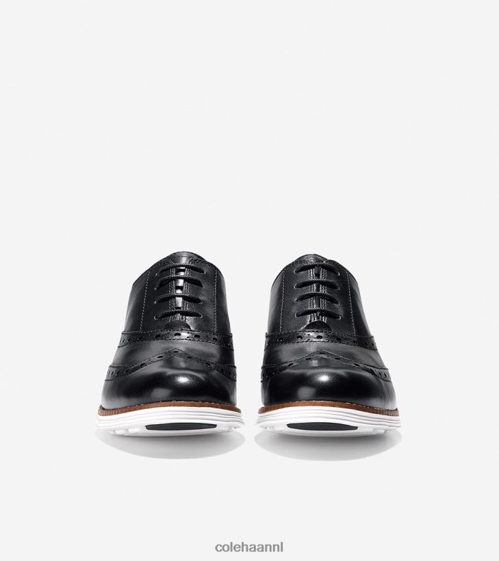originele grote vleugeltip oxford vrouwen zwart-optisch wit Cole Haan schoenen 6H6J6F232