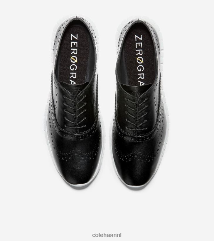 zerogrand vleugeltip oxford vrouwen zwart leer Cole Haan schoenen 6H6J6F156