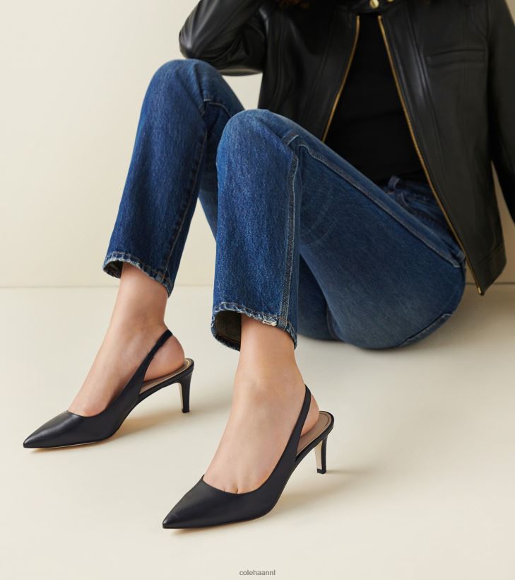 vandam slingback pomp vrouwen zwart Cole Haan schoenen 6H6J6F152