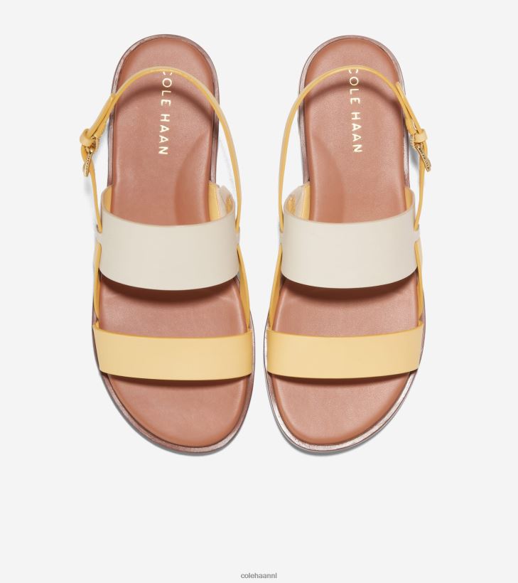 Flynn platte sandaal vrouwen gouden waas-ivoor Cole Haan schoenen 6H6J6F82