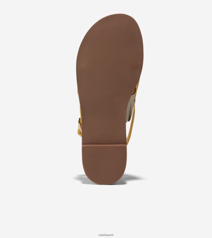 Flynn platte sandaal vrouwen gouden waas-ivoor Cole Haan schoenen 6H6J6F82