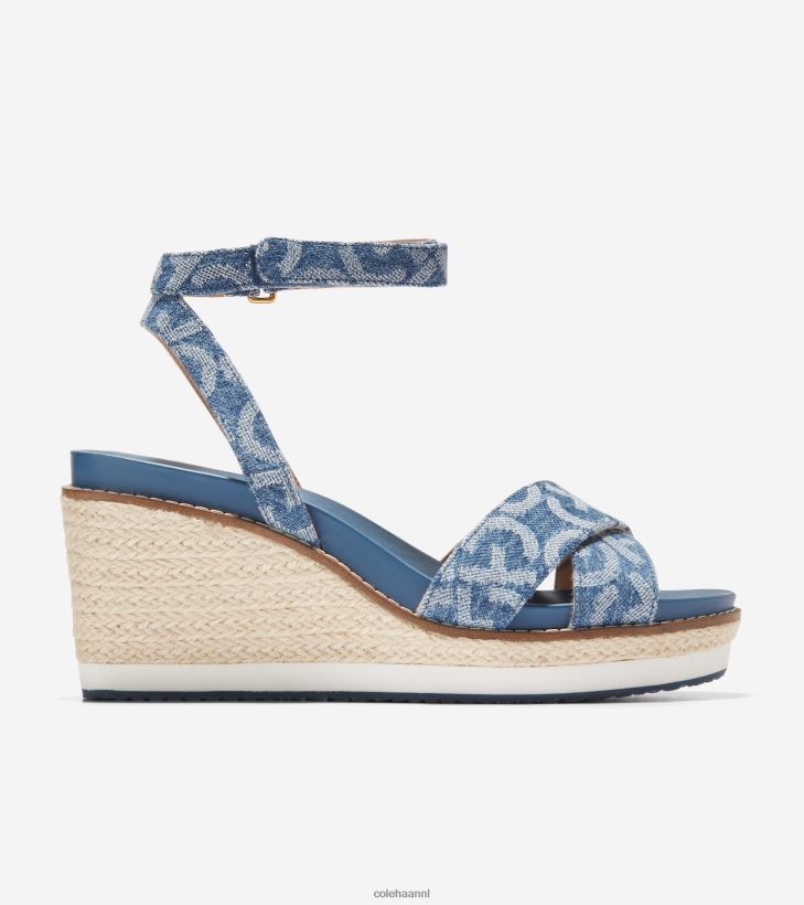cloudfeel espadrillesandaal met sleehak vrouwen spijkerstof jacquard Cole Haan schoenen 6H6J6F27