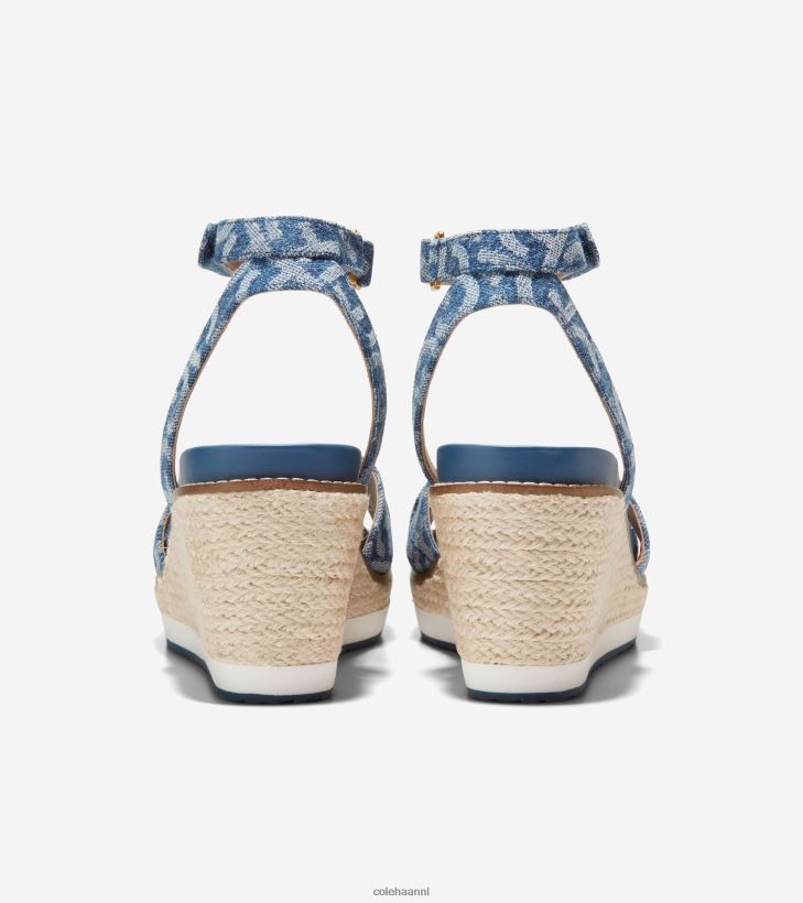 cloudfeel espadrillesandaal met sleehak vrouwen spijkerstof jacquard Cole Haan schoenen 6H6J6F27
