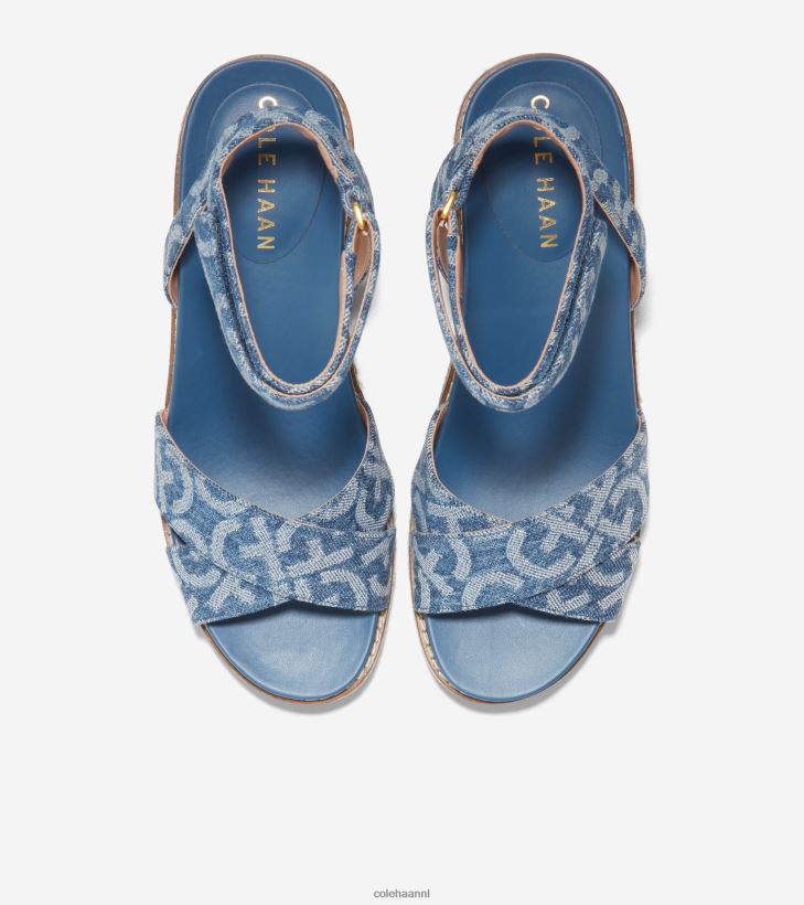 cloudfeel espadrillesandaal met sleehak vrouwen spijkerstof jacquard Cole Haan schoenen 6H6J6F27