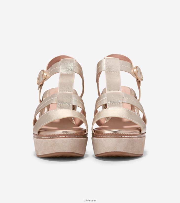 cloudfeel sandaal met sleehak voor de hele dag vrouwen goud leer Cole Haan schoenen 6H6J6F190
