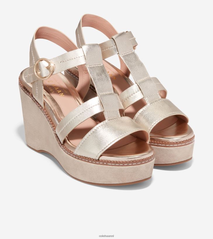 cloudfeel sandaal met sleehak voor de hele dag vrouwen goud leer Cole Haan schoenen 6H6J6F190