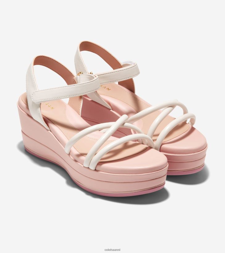 grote ambitie addison flatform wedge vrouwen ivoor-roze rook Cole Haan schoenen 6H6J6F117