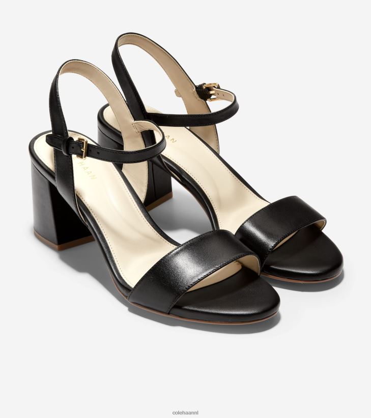 josie sandaal met blokhak vrouwen zwart leer Cole Haan schoenen 6H6J6F76