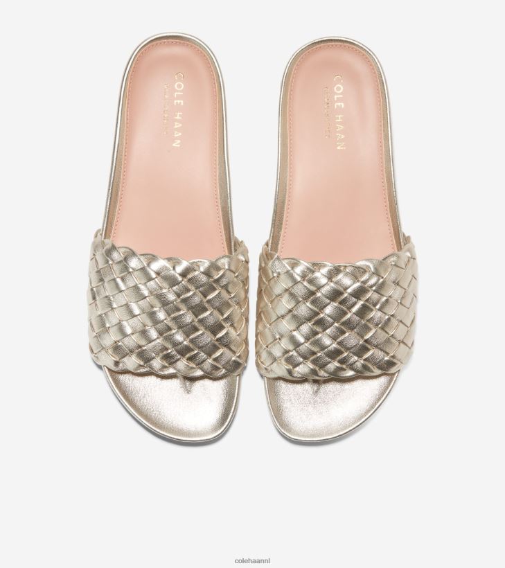 mojave slide sandaal vrouwen zacht goud leer Cole Haan schoenen 6H6J6F48
