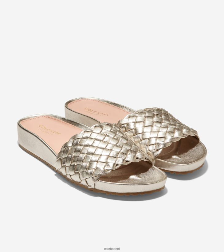 mojave slide sandaal vrouwen zacht goud leer Cole Haan schoenen 6H6J6F48