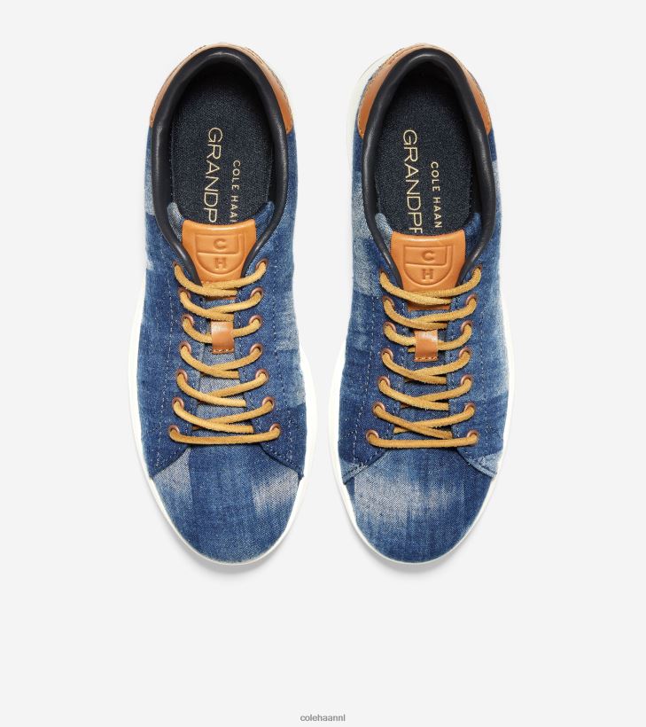 grandpro tennissneaker vrouwen indigo print textiel-mesquite leer-ivoor Cole Haan schoenen 6H6J6F148