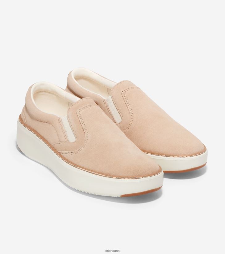 grandpro topspin slip-on sneaker vrouwen sesam suède-ivoor-gom Cole Haan schoenen 6H6J6F238