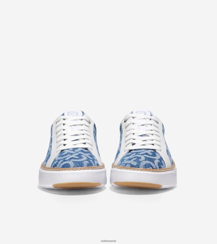 grandpro topspin sneaker vrouwen monogram denim jacquard-optiek wit Cole Haan schoenen 6H6J6F23