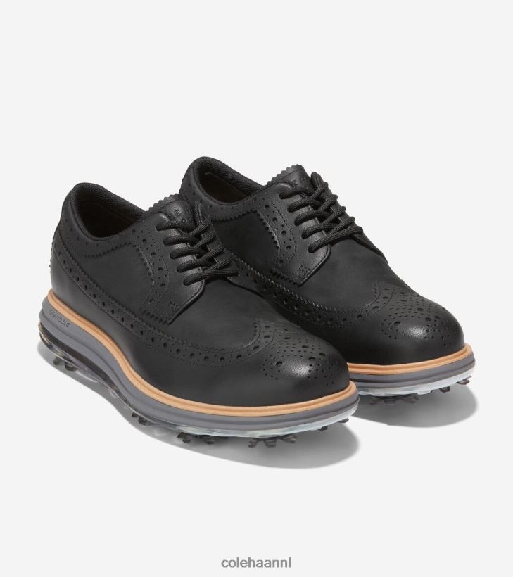 originele grand tour golfschoen vrouwen zwart-natuur-stille tint Cole Haan schoenen 6H6J6F201